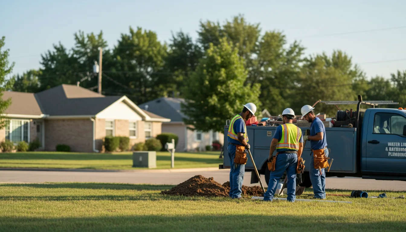 Residential water line and bathroom plumbing service in Pease, MN